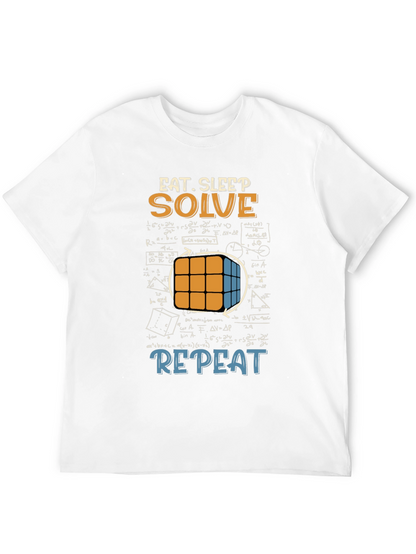 Eat Sleep Solve Repeat T-Shirt - Cube & Math