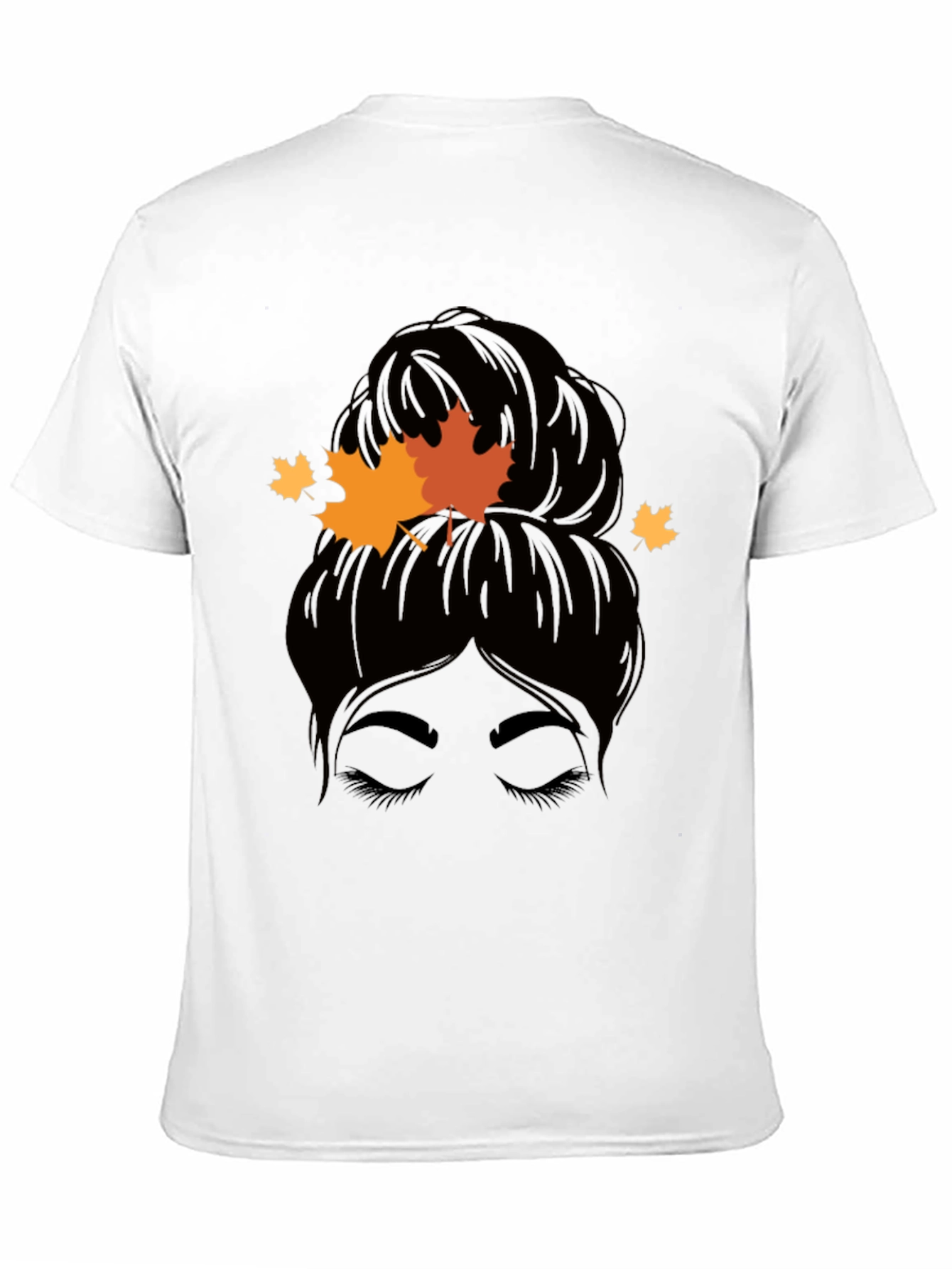 Autumn Messy Bun T-Shirt - Fall Vibes