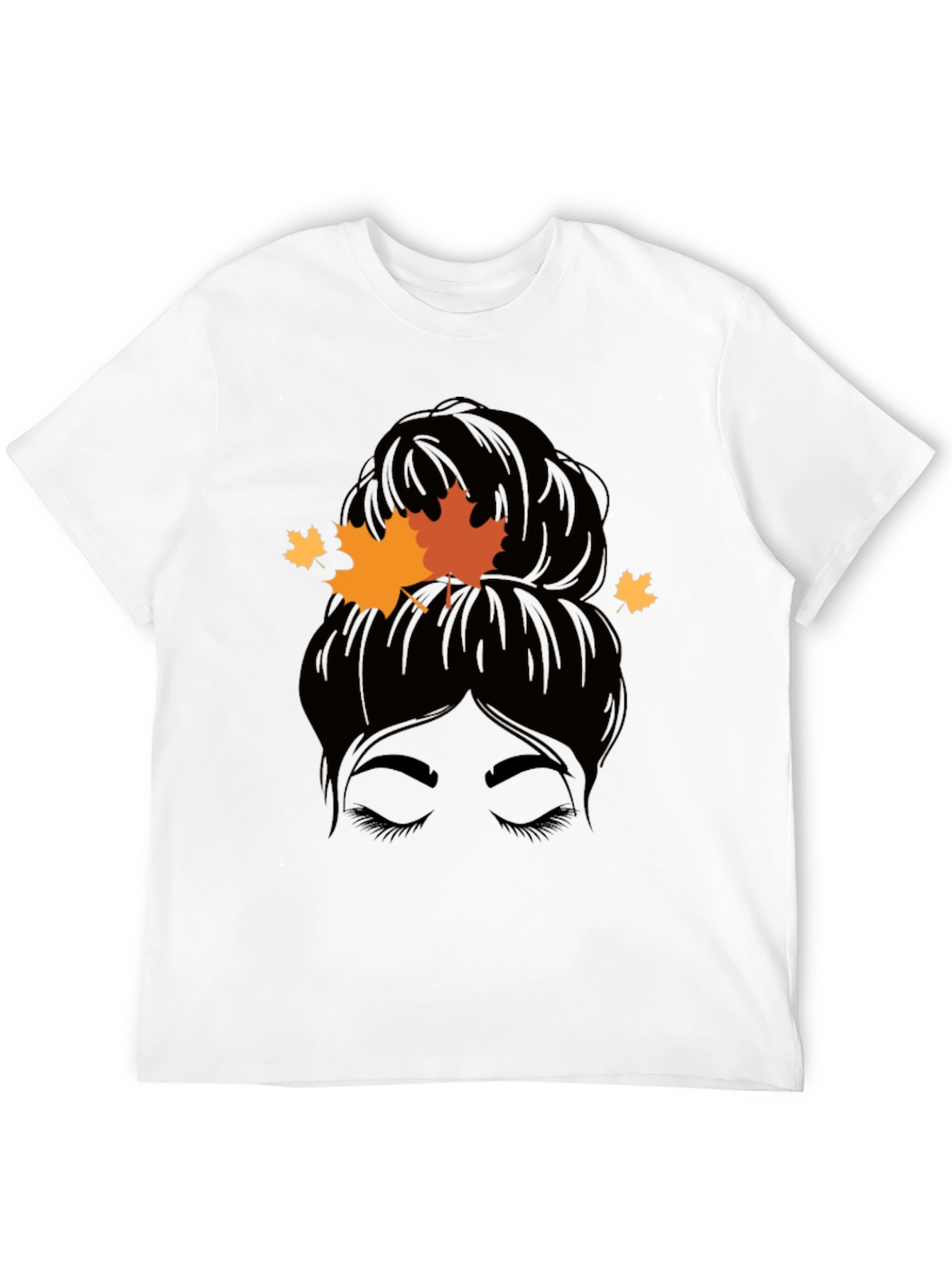 Autumn Messy Bun T-Shirt - Fall Vibes