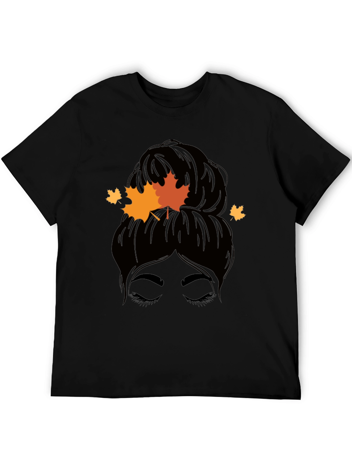 Autumn Messy Bun T-Shirt - Fall Vibes