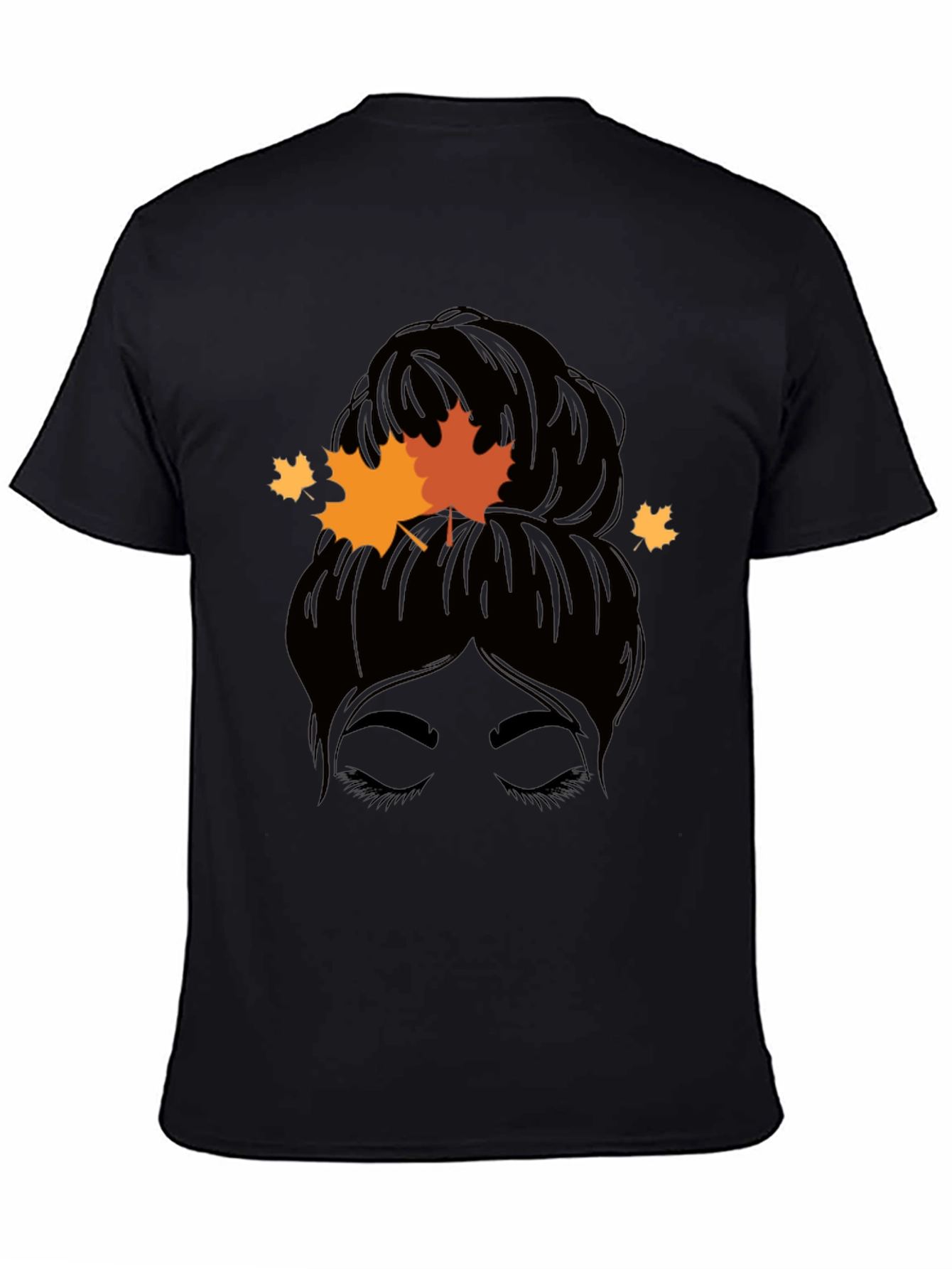 Autumn Messy Bun T-Shirt - Fall Vibes