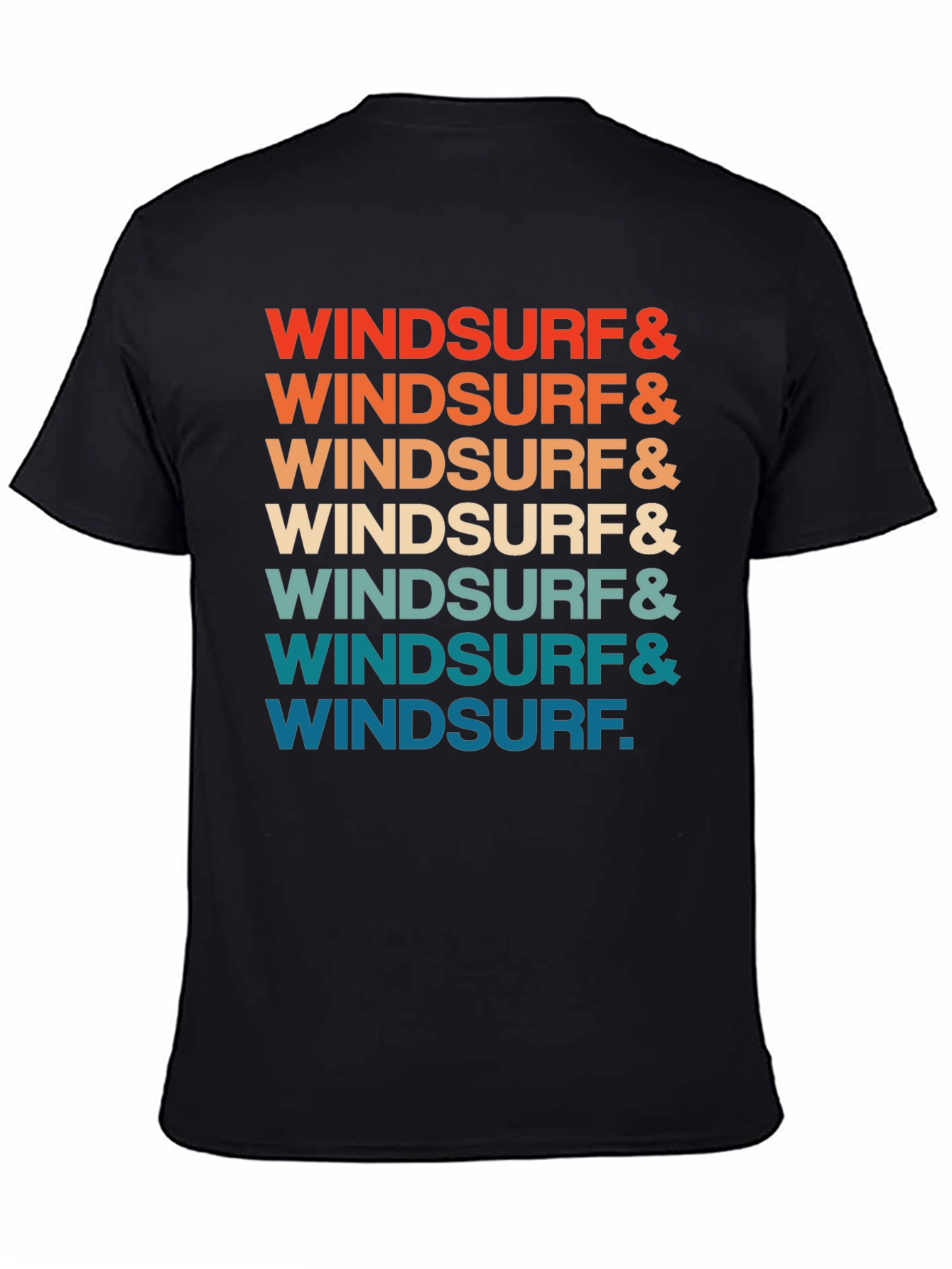 Retro Windsurf Graphic Print Crew Neck T-Shirt