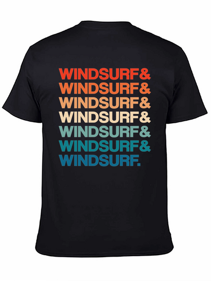 Retro Windsurf Graphic Print Crew Neck T-Shirt