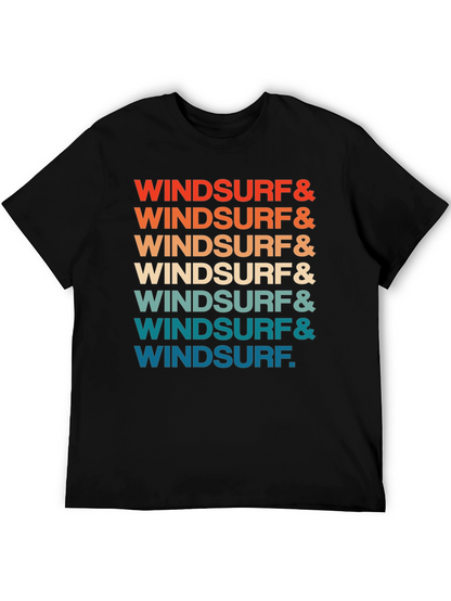 Retro Windsurf Graphic Print Crew Neck T-Shirt