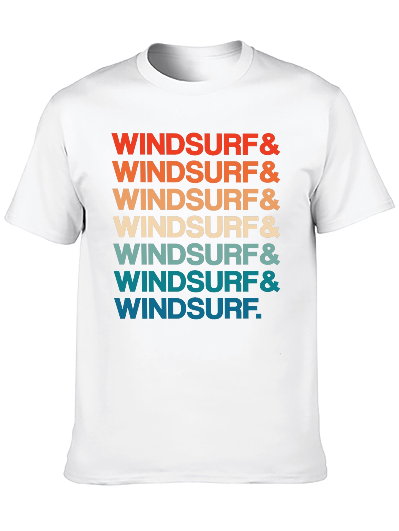 Retro Windsurf Graphic Print Crew Neck T-Shirt