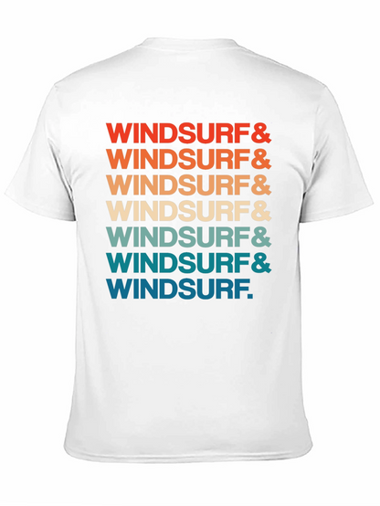 Retro Windsurf Graphic Print Crew Neck T-Shirt