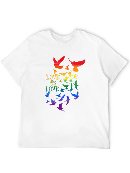 Love is Love Rainbow Birds Graphic Tee