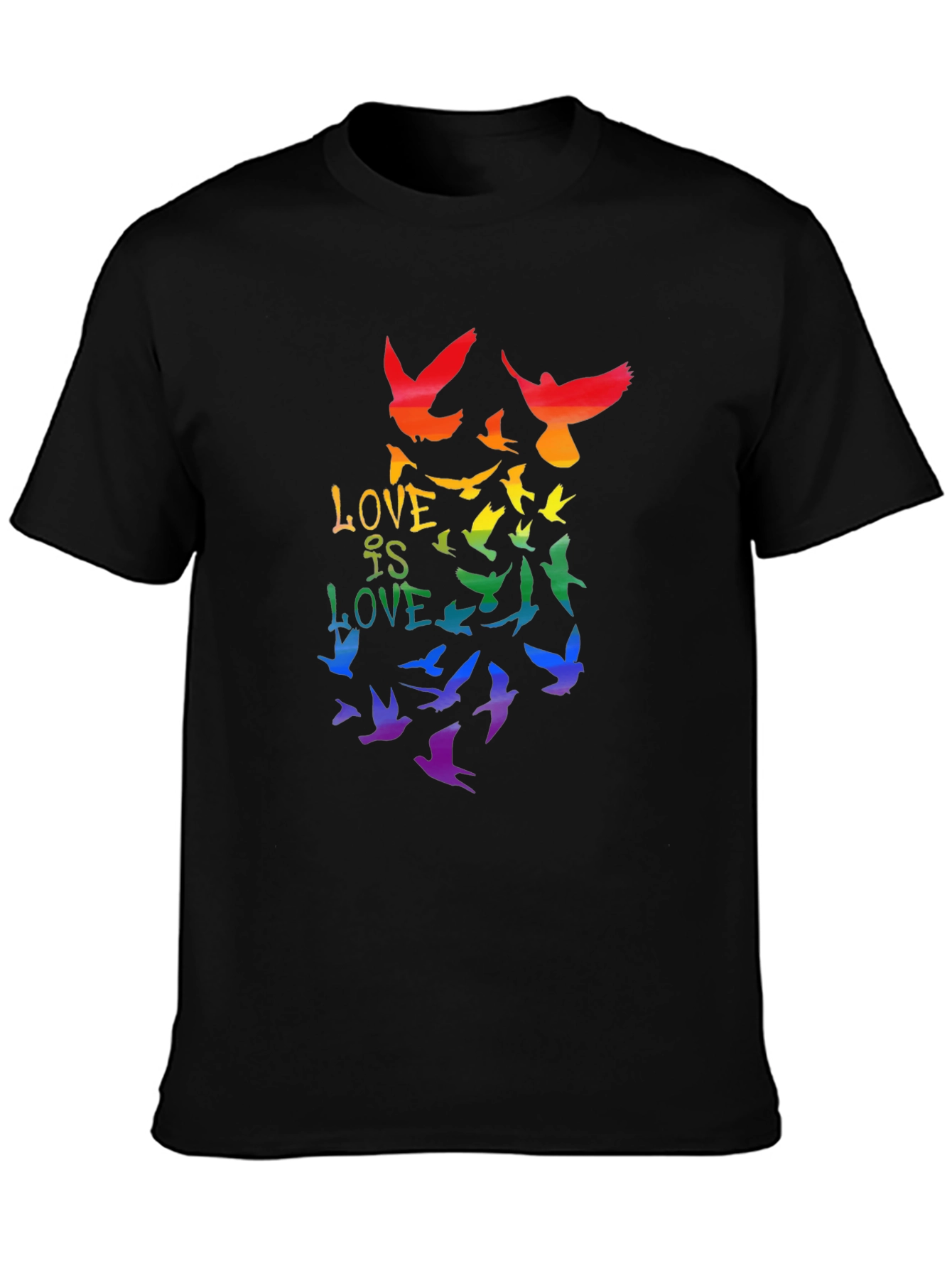 Love is Love Rainbow Birds Graphic Tee