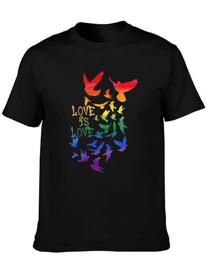 Love is Love Rainbow Birds Graphic Tee