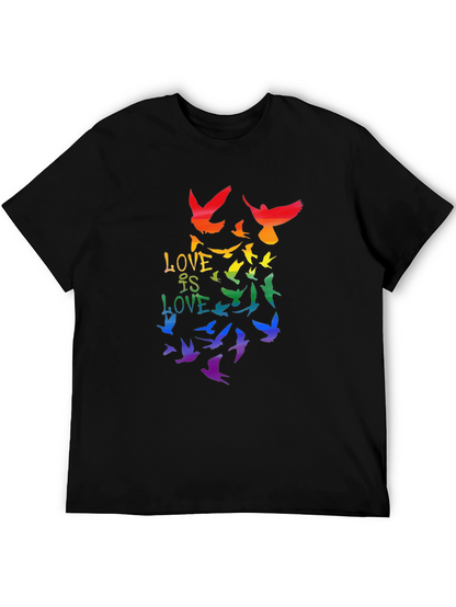 Love is Love Rainbow Birds Graphic Tee