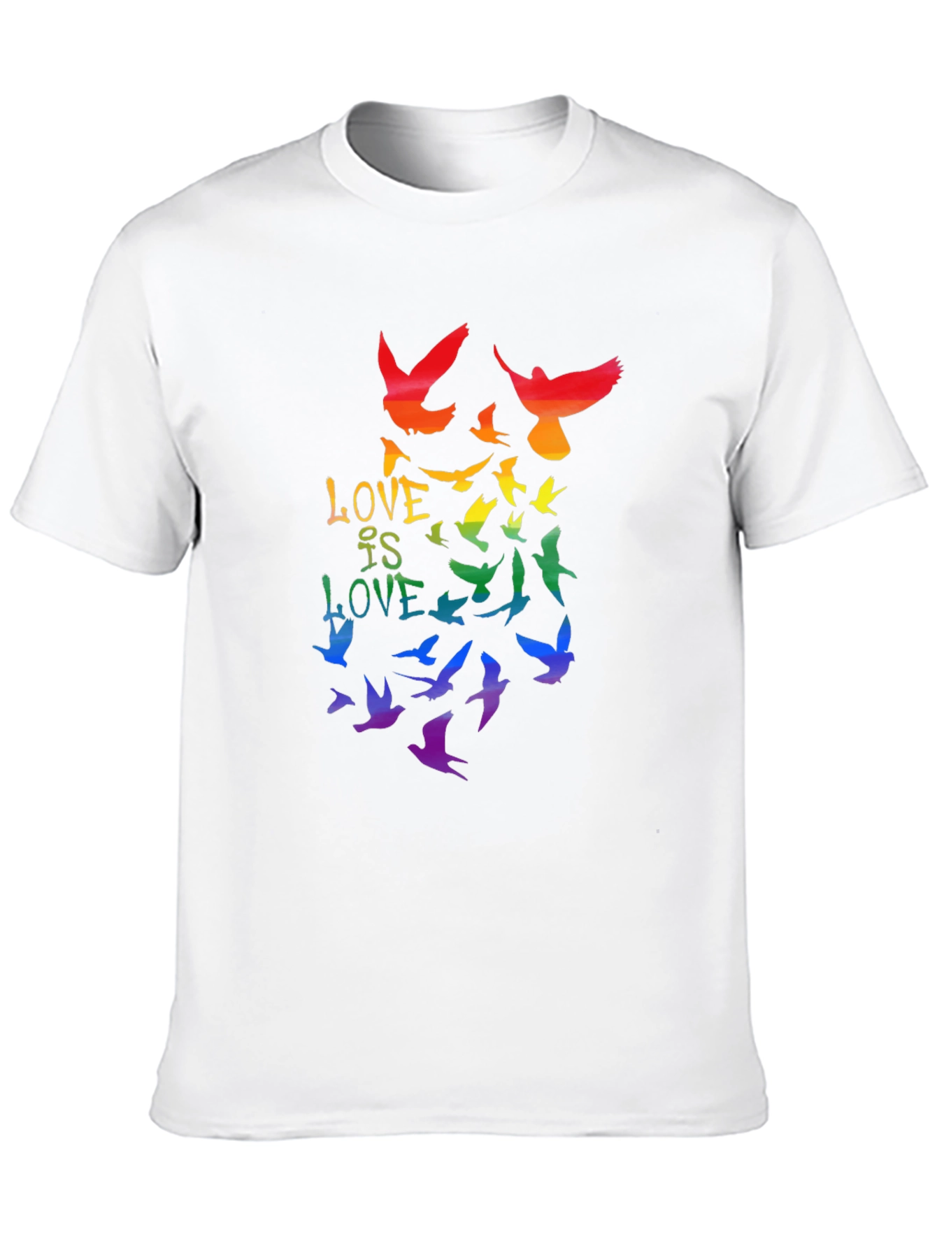 Love is Love Rainbow Birds Graphic Tee