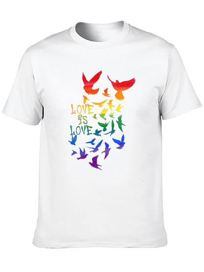 Love is Love Rainbow Birds Graphic Tee