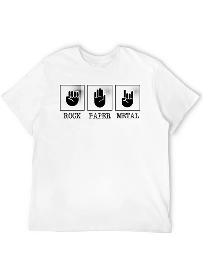Rock Paper Metal T-Shirt - Fun Geeky Graphic Tee