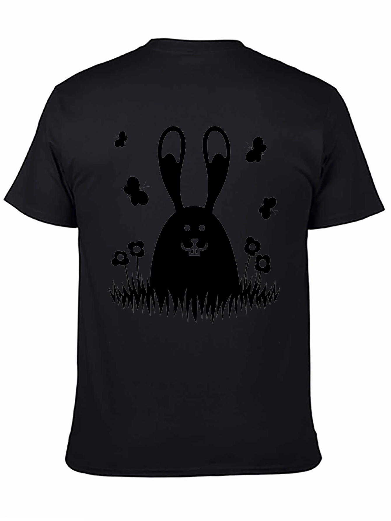 Mens Black Bunny Graphic Tee