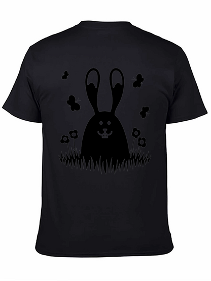 Mens Black Bunny Graphic Tee