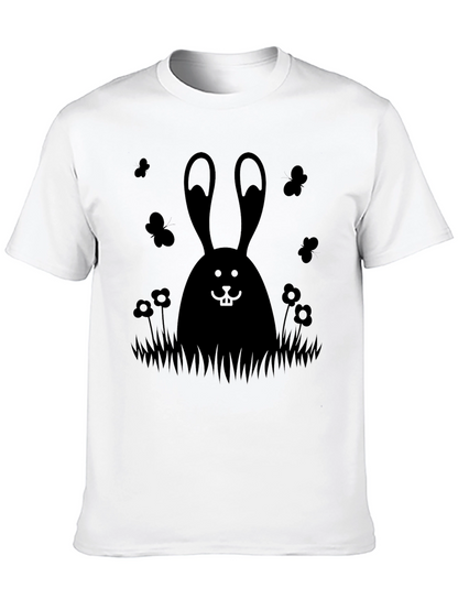 Mens Black Bunny Graphic Tee