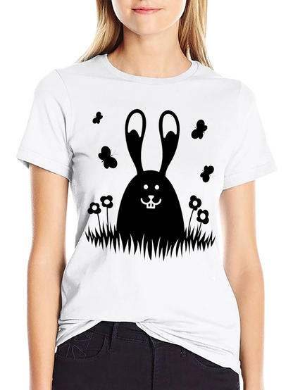 Mens Black Bunny Graphic Tee