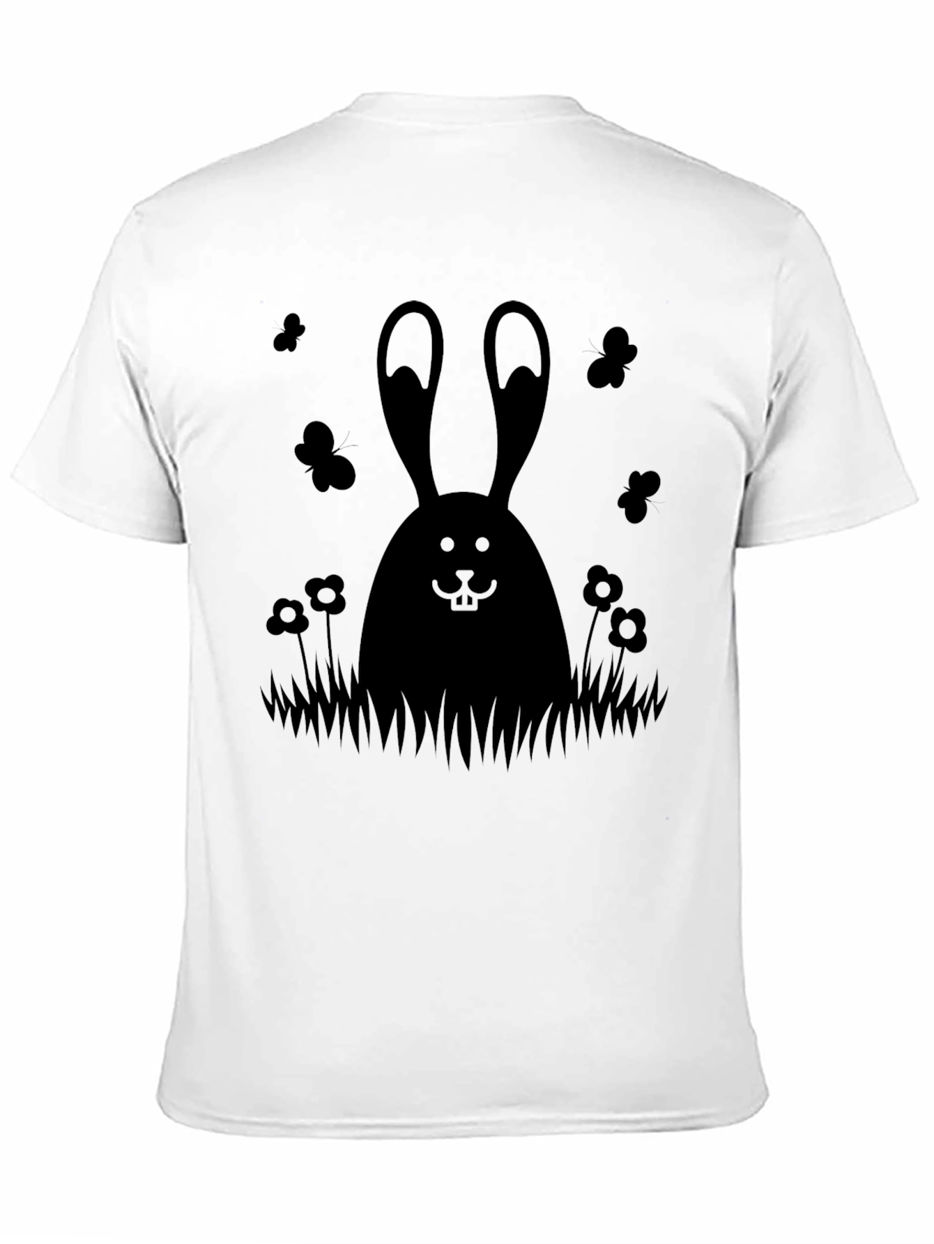 Mens Black Bunny Graphic Tee