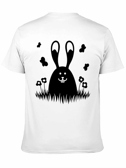 Mens Black Bunny Graphic Tee