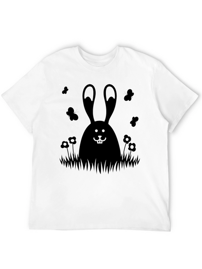 Mens Black Bunny Graphic Tee