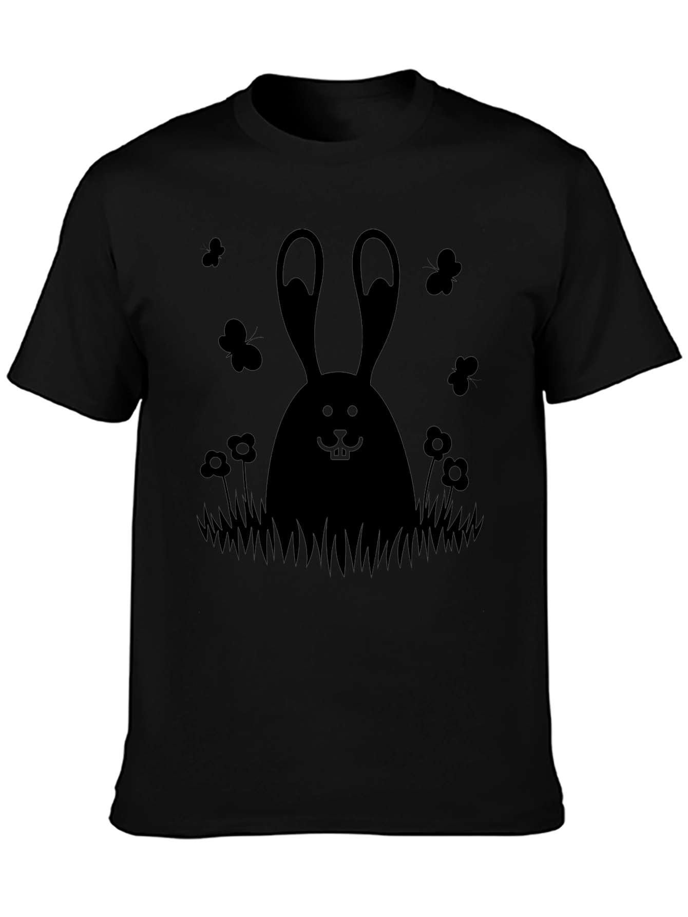 Mens Black Bunny Graphic Tee