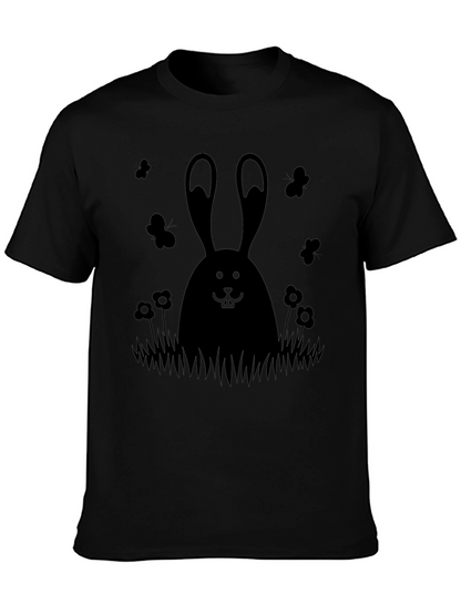 Mens Black Bunny Graphic Tee