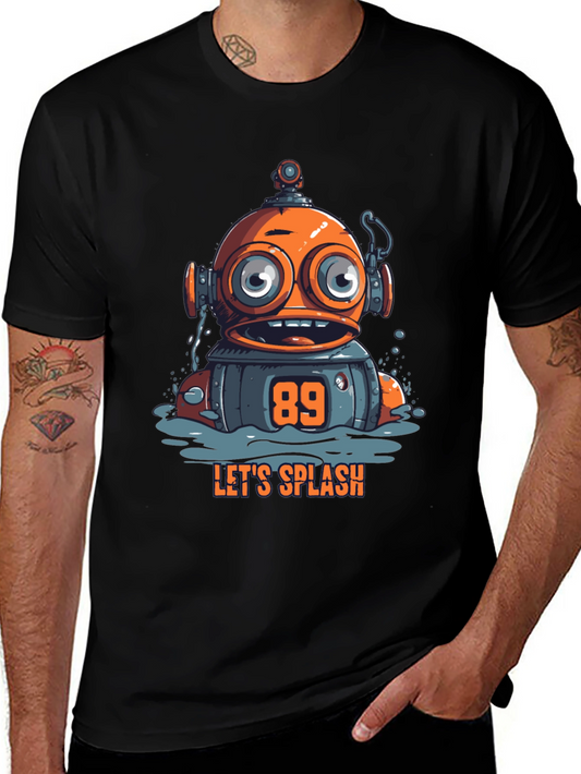 Fun Robot Graphic T-Shirt - Lets Splash!