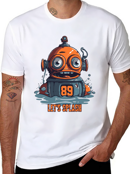 Fun Robot Graphic T-Shirt - Lets Splash!