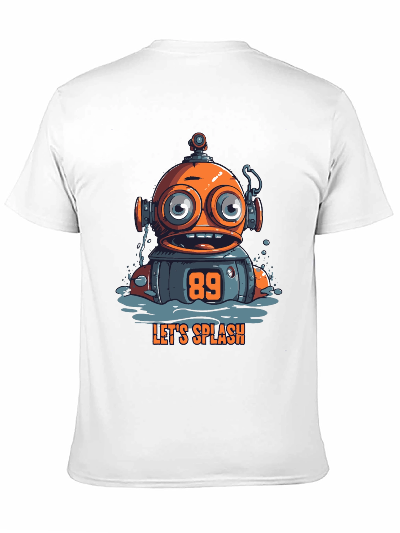 Fun Robot Graphic T-Shirt - Lets Splash!