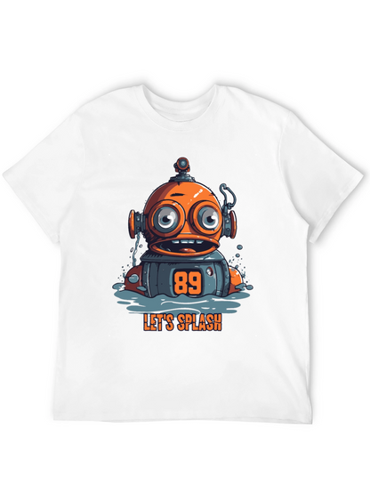 Fun Robot Graphic T-Shirt - Lets Splash!
