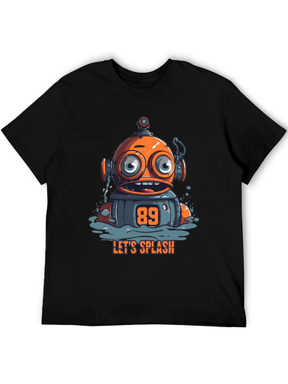 Fun Robot Graphic T-Shirt - Lets Splash!