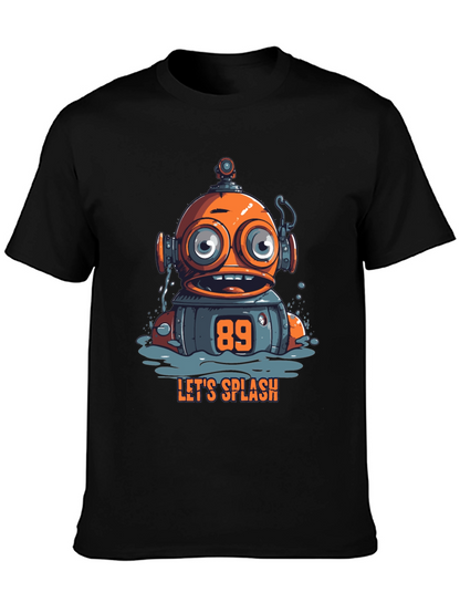 Fun Robot Graphic T-Shirt - Lets Splash!