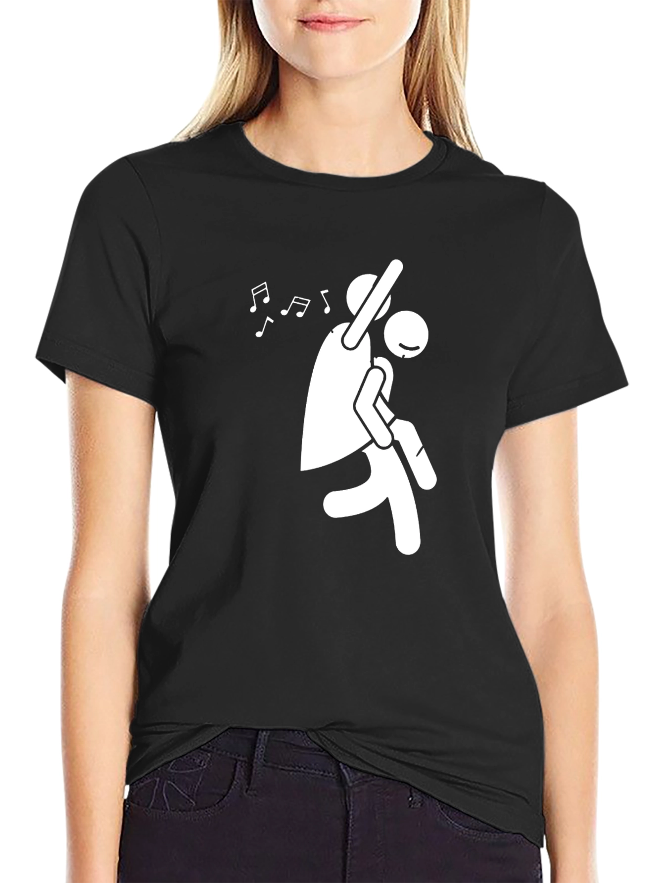 Dancing Couple Graphic Tee - Black Cotton T-Shirt