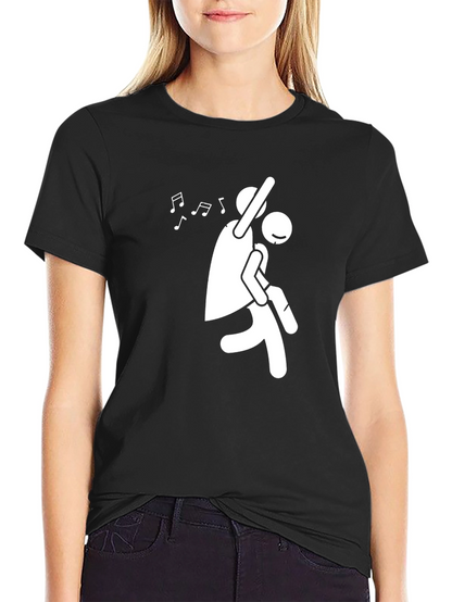 Dancing Couple Graphic Tee - Black Cotton T-Shirt