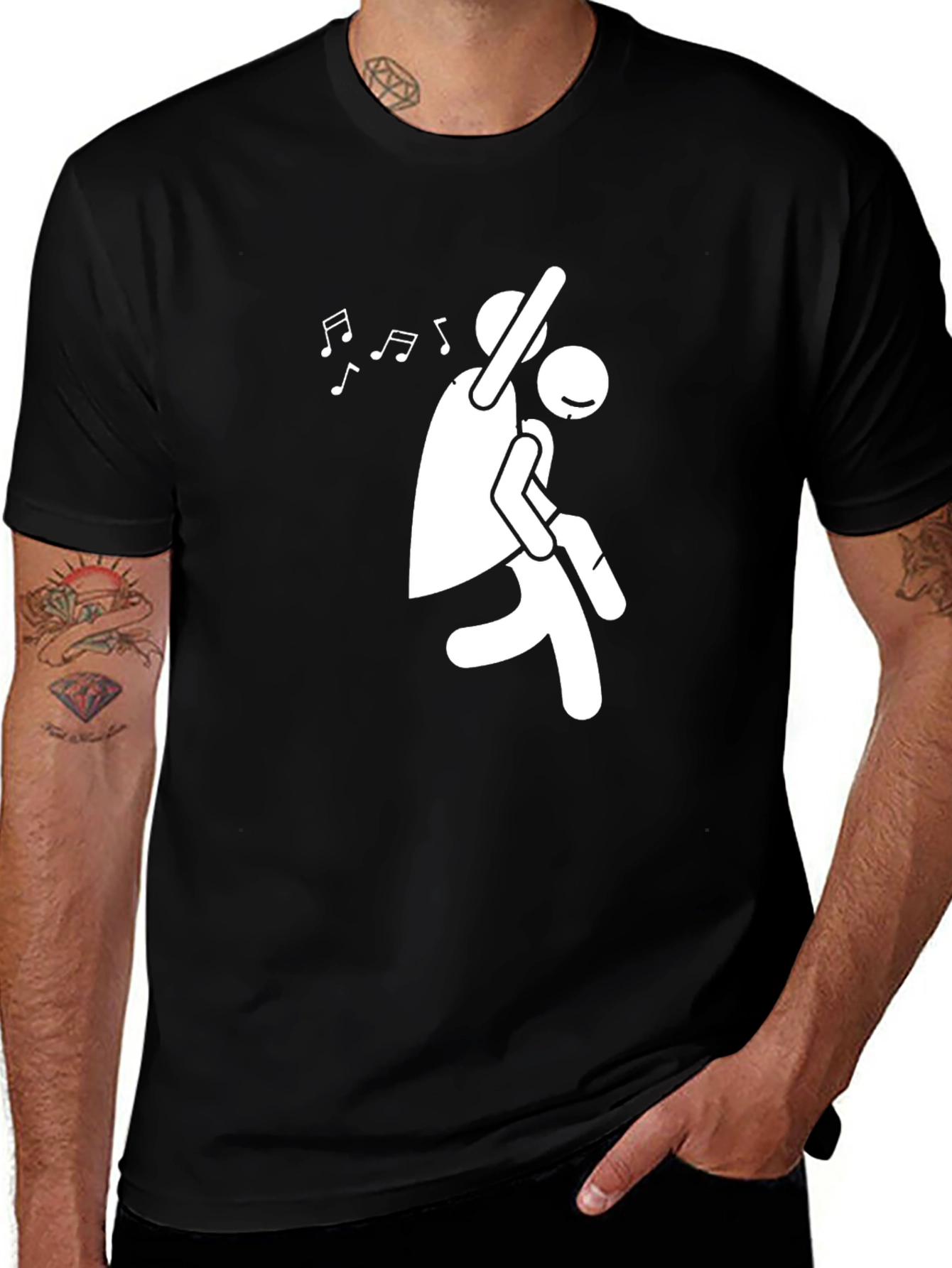 Dancing Couple Graphic Tee - Black Cotton T-Shirt
