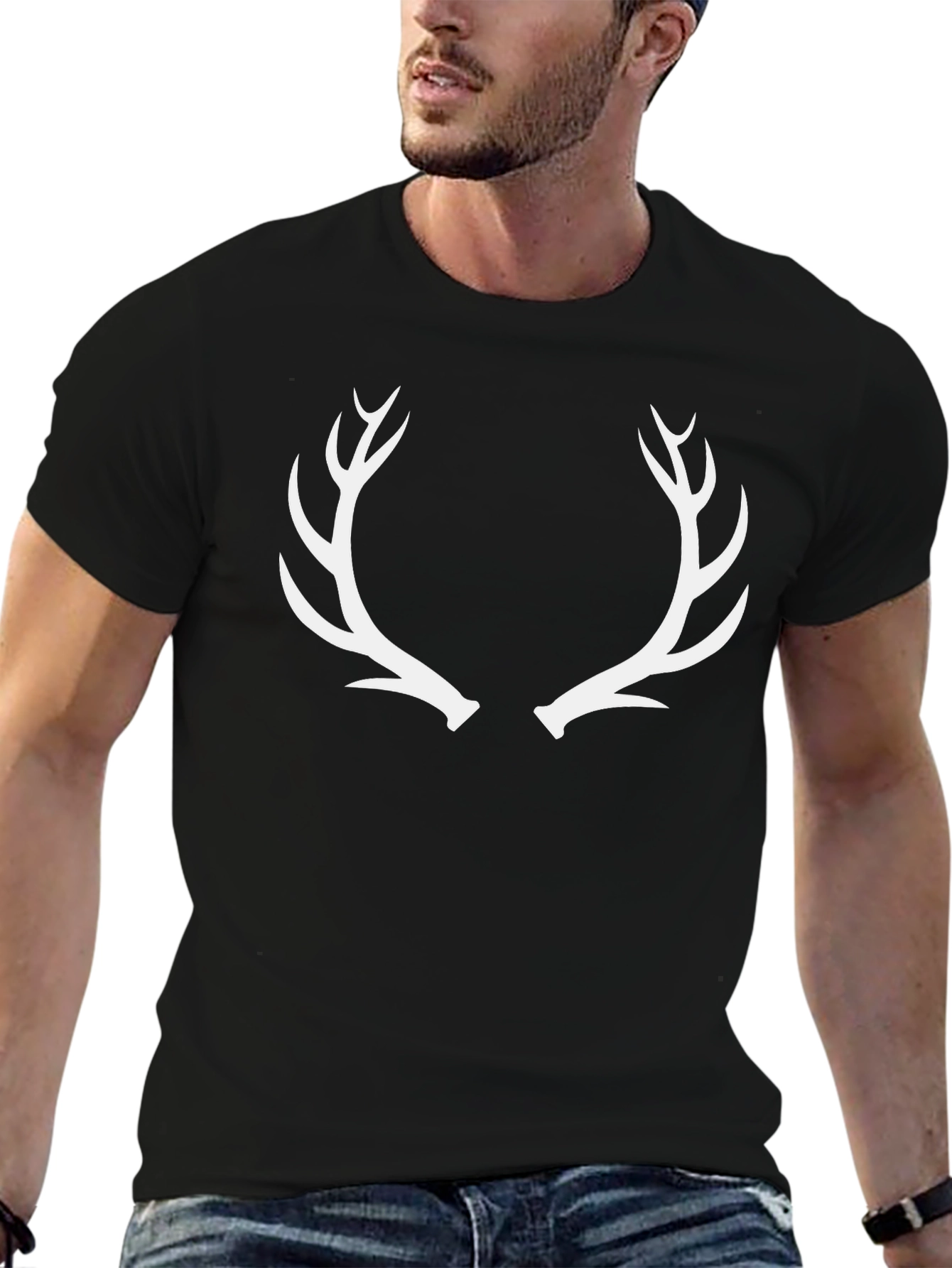Antler Graphic Tee - Classic Black Cotton