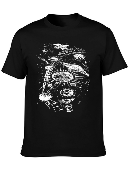 Galaxy Graphic Tee - Black Cotton Universe T-Shirt