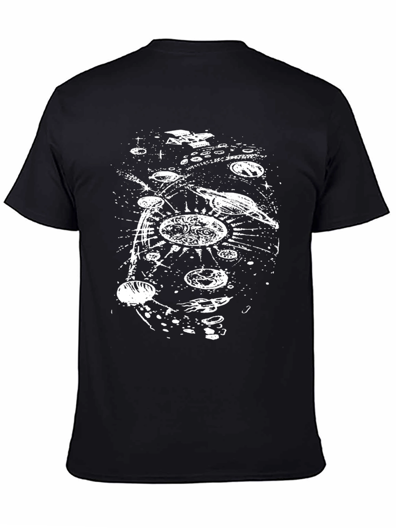 Galaxy Graphic Tee - Black Cotton Universe T-Shirt