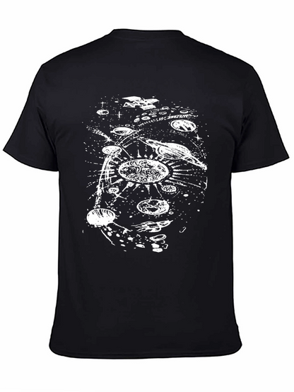 Galaxy Graphic Tee - Black Cotton Universe T-Shirt