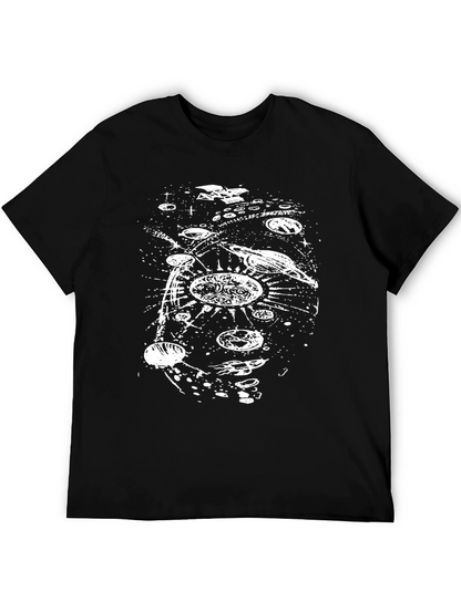 Galaxy Graphic Tee - Black Cotton Universe T-Shirt