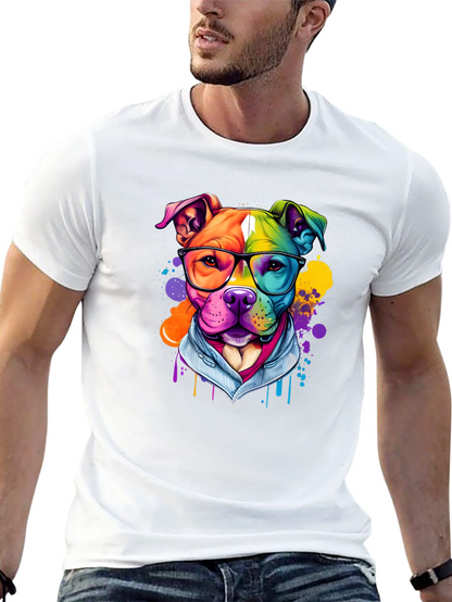 Colorful Pitbull Graphic T-Shirt