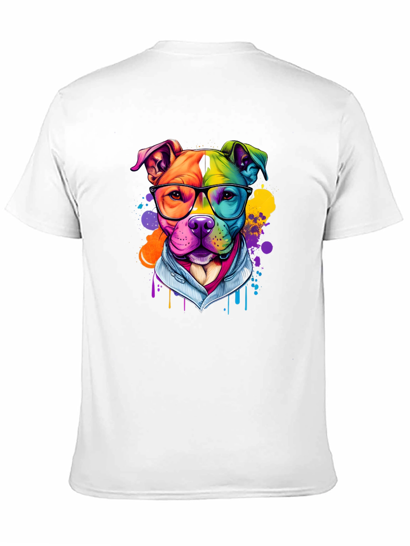 Colorful Pitbull Graphic T-Shirt