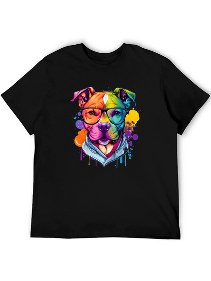 Colorful Pitbull Graphic T-Shirt