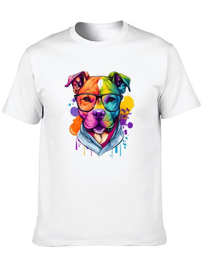 Colorful Pitbull Graphic T-Shirt