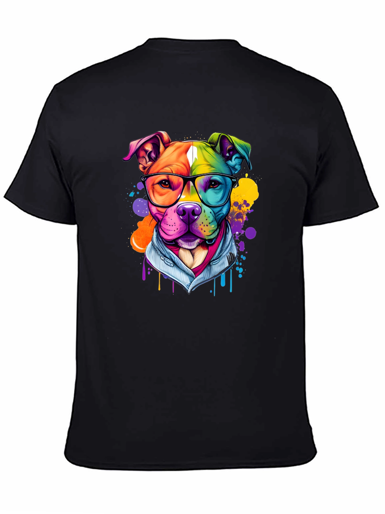 Colorful Pitbull Graphic T-Shirt