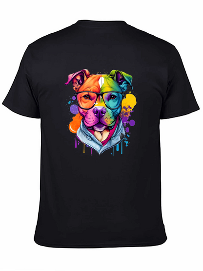 Colorful Pitbull Graphic T-Shirt