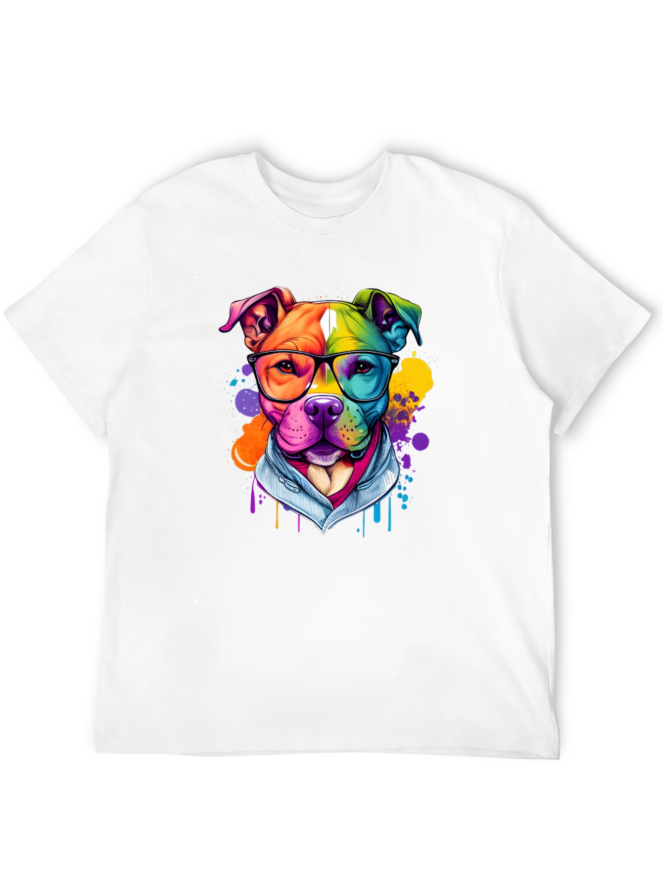 Colorful Pitbull Graphic T-Shirt