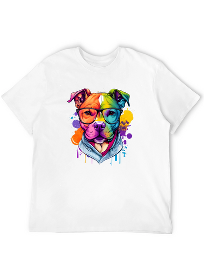 Colorful Pitbull Graphic T-Shirt