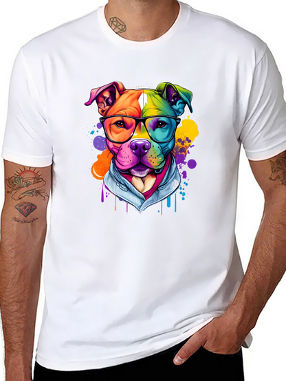 Colorful Pitbull Graphic T-Shirt