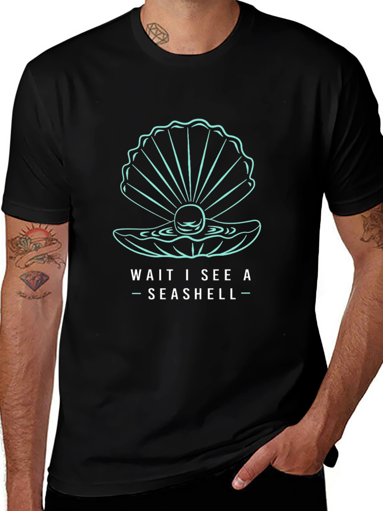 Seashell Graphic T-Shirt - Wait I See a Seashell